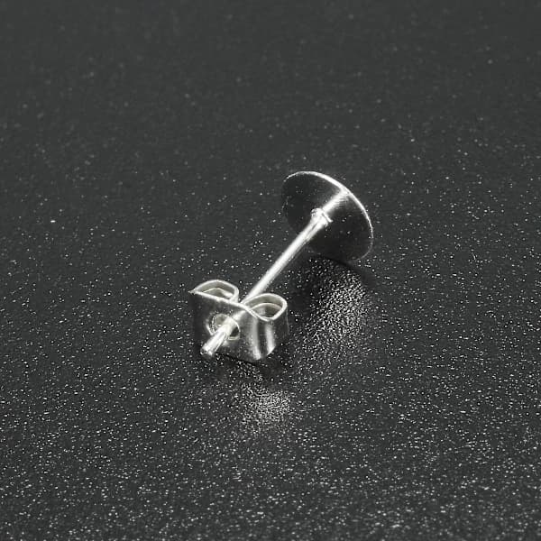 200 stk Øredobbstifter 6mm Puter Mutter Bakstykker Sølvfarget Kirurgisk Stål DIY Nytt