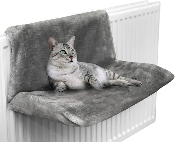 Varm og hyggelig radiator seng til kat og hund (Grå)
