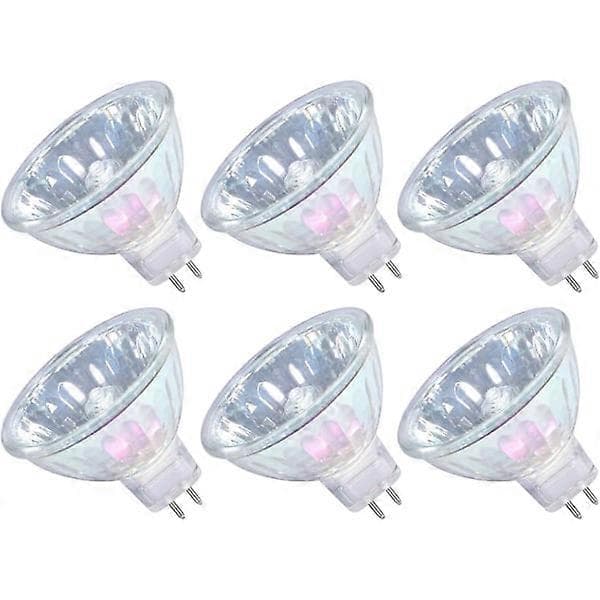 MR16 Halogen Bulbs 50W 12V GU5.3 Spotlights for Ceiling Lighting Dimmable, 36 Degree Angle, 3000K Warm White, 2-Pin Base, 6-Pack