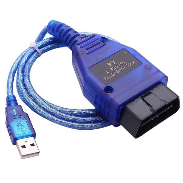 USB KKL 409.1 Interface Diagnostikkabel - OBD2 Værktøj til Komplet Køretøjsdiagnostik [DB] blå blue