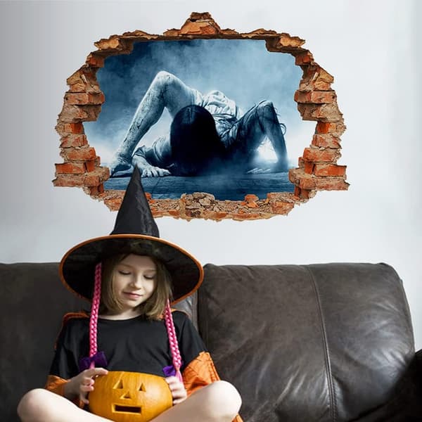 3D Halloween-seinätarrat, aavemaiset Halloween-seinätarrat irrotettavat