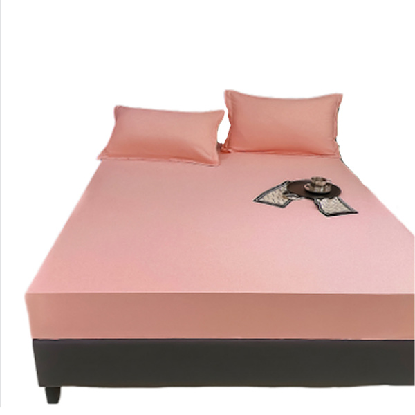 Washed Cotton Solid Fitted Sheet 180x200cm, 2 Pillowcases