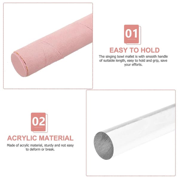 Singing Bowl Mallet Crystal Singing Bowl Acrylic Striker Instrument Accessories with Storage Bag