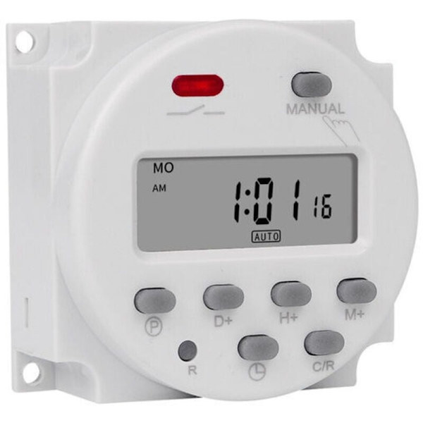 1 st cn101a LCD-timer 12V 110V 220V Tidsrelä Gatubelysning Displaypanel Strömtimer (220V)