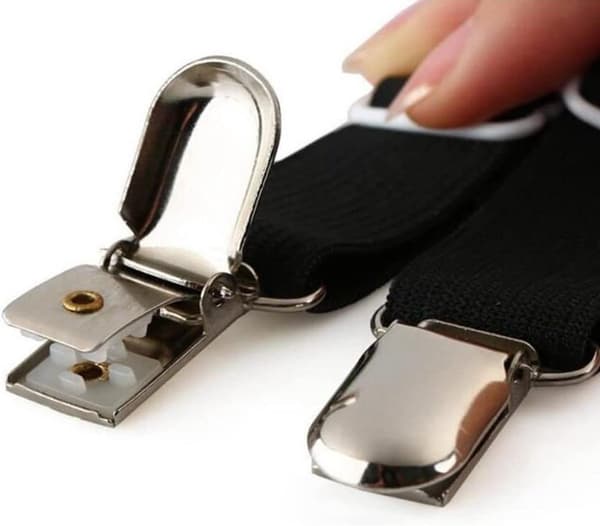 Lagenstrammere, lagenholdere, dynebetrækclips, justerbar elastik, sort, 2,5 cm