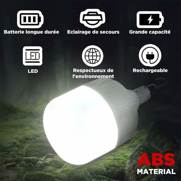 Rechargeable Camping Lantern - 2-pack, 40W, 360° Light, USB Portable Hanging Lamp with Cable, Energy Class A+++
