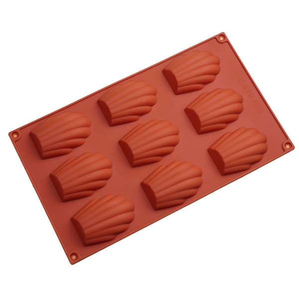 #(9 hulrom brun) Mini Madeleine silikonform 2 stk. Non-stick Madeleineform Madeleineform for sjokolademousse muffins pudding#