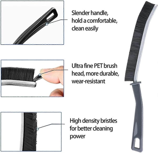 Crevice Cleaning Brush, Multifunctional Gap Cleaner, Dead Corner Brushes for Bathroom, Kitchen Tiles, Window Doors, 3 Pcs