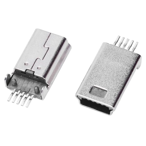 10 stycken Mini USB Typ B Han 180 grader 5-stifts SMD för lödning Jack-kontakt