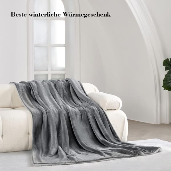 Thick Blanket 150x200cm, 480GSM Warm and Comfortable, Soft and Fluffy, Sherpa Fleece, Machine Washable Easy to Handle, Practical Gift, Dark Grey