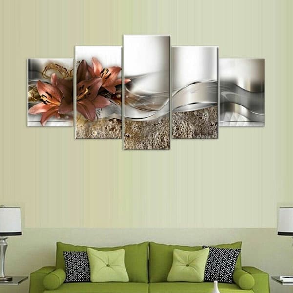 5 stk moderne kunst innrammet lerretstrykk maleri veggbilde dekor - 2