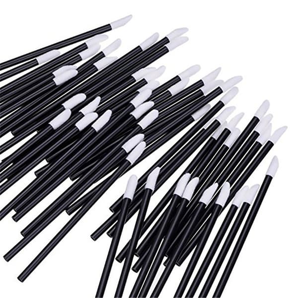 100 stk Sorte Engangs Læbebørster Gloss Applikatorer Makeup Kosmetik Værktøj