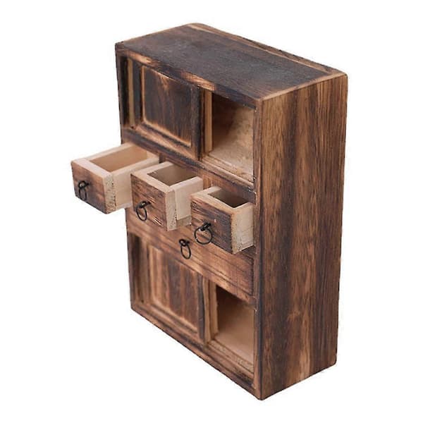 1/12 Dukkehus Miniature Køkken Retro Træskab Kiste