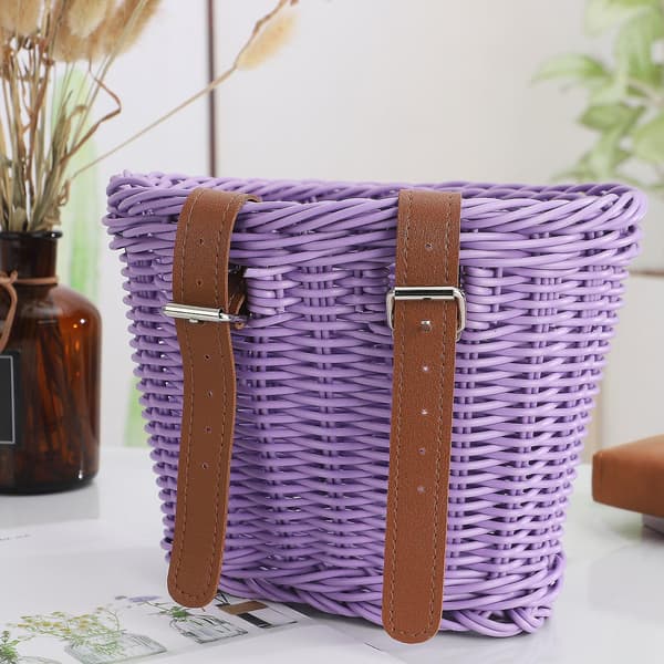 Kids' Bike Basket with Strap - Multiple Children's Woven Rattan Baskets for Bikes
