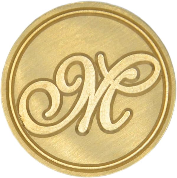 Voksseglstempel bokstav A-Z, alfabet initialseglstempel for jule- og takkekort, bryllupsinvitasjon W-S-2 (bokstav M) -