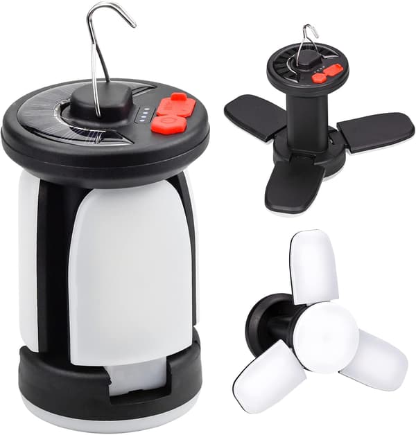 USB-oppladbar solcellecampinglampe sammenleggbar LED-campinglampe Po