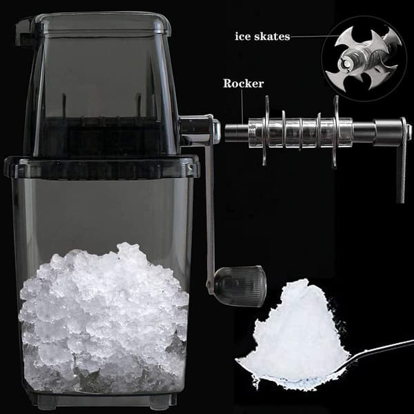 Manuell roterende isknuser, 1,25 l, forkrommet (grå)