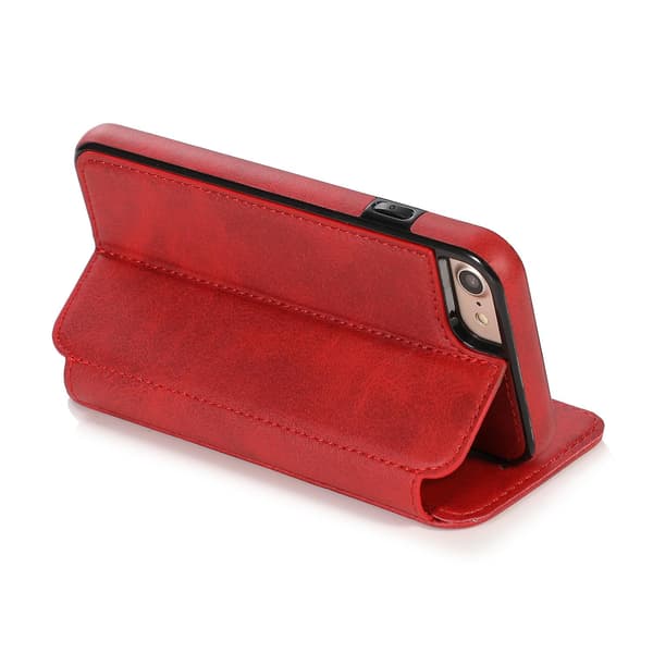 Knight Lærveske for iPhone SE 2022 / SE 2020 / 7 / 8 [DB] Rød Red