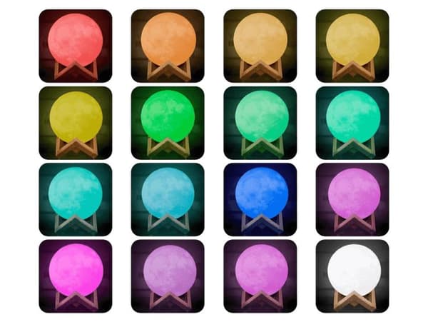 3D LED Månelampe - Natlampe - Måneskin - 15 cm