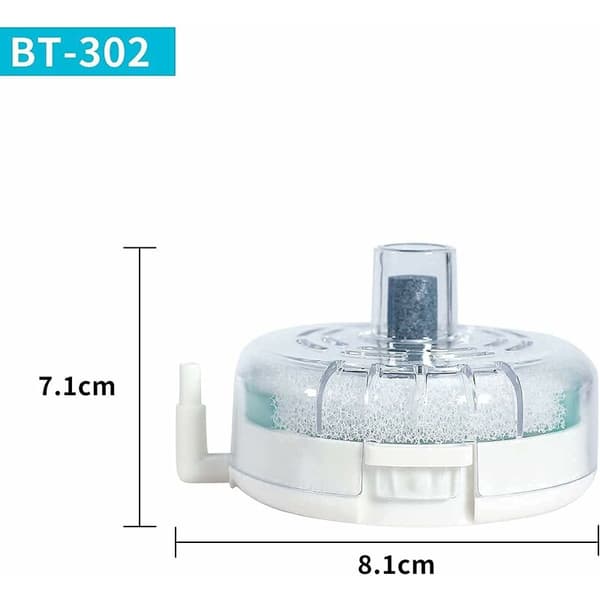 Akvariefilter med luftsten, svamp og biomateriale, lydløst til 10-25L akvarier