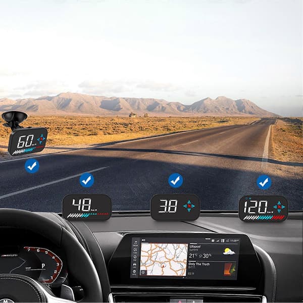 Head Up Display til biler USB Genopladelig Køretøjshastighedsindikator Velegnet til alle biler