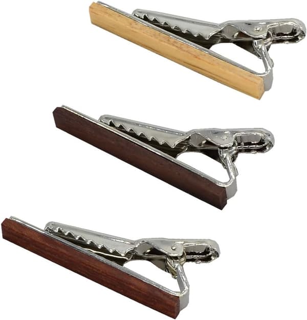 Kravatteklemmer til mænd, klassisk, metal, enkel, 3 stk. str. one size, farve one -