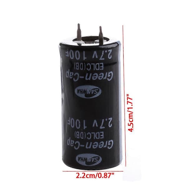 2 stk. Superkondensator 2,7V 100F Ultrakondensator Farad Ny