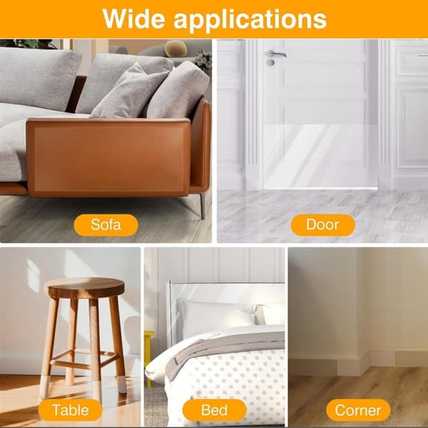 12-pack Scratch Protector / Sofa Protector for Scratch Marks with 50 Pins - Furniture Protector and Protective Mat for Cat Claws