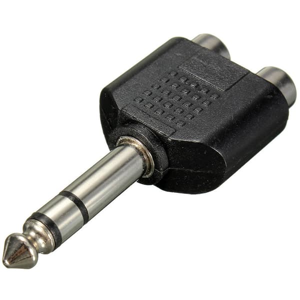 6,35 mm lydadapteromformer 1/4 tomme hann til stereo doble RCA Y-splitter