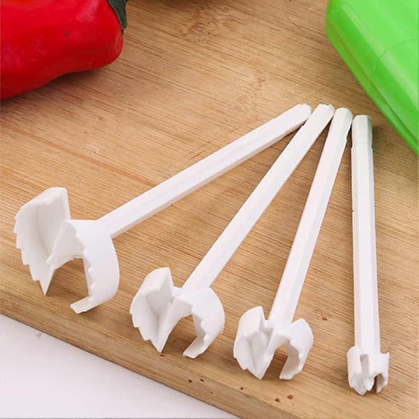 4-pack Vegetable Corer Spiral Cutter Digging Tool Corer for Stuffed Vegetables Home Kitchen Tool
