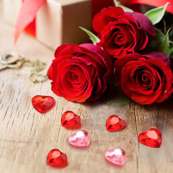 400 akryl røde hjerter for Valentinsdag, bryllupshjerte