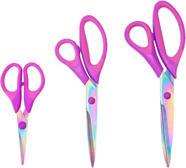 2025 Lämpligt Titan Saxset 3-Pack Tygsax Gummi Mjukt Grepp Vassa Blad Multipurpose Saxset