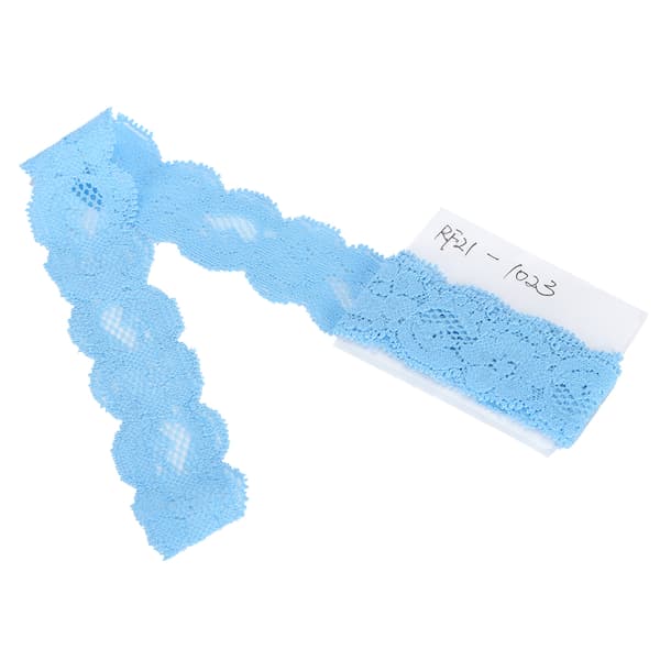 Wave Lace Ribbon Decorate Design Clothes DIY Crafts 10 Yard 3cm Width Sky Blue