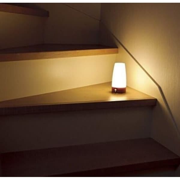1 stk. rund retro LED nattlampe trådløs PIR bevegelsessensor