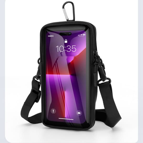 Touchscreen Armband for Running - Secure Phone Armband with Touch Control for Outdoor Running and Training, Stable Fit and Compact Storage for Keys, etc.