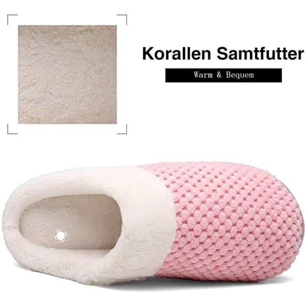 Varm vintertofflor för dam och herr - Minnesskum, plysch, halkfria