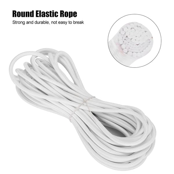 6 mm 10 m / 32,8 fod rund elastisk reb snor sytilbehør til tøj