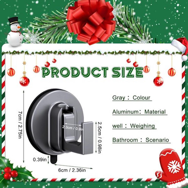 Two-piece - Shower Suction Cup Hook - Suction Cup Hook - For Bathroom Towel Hanger