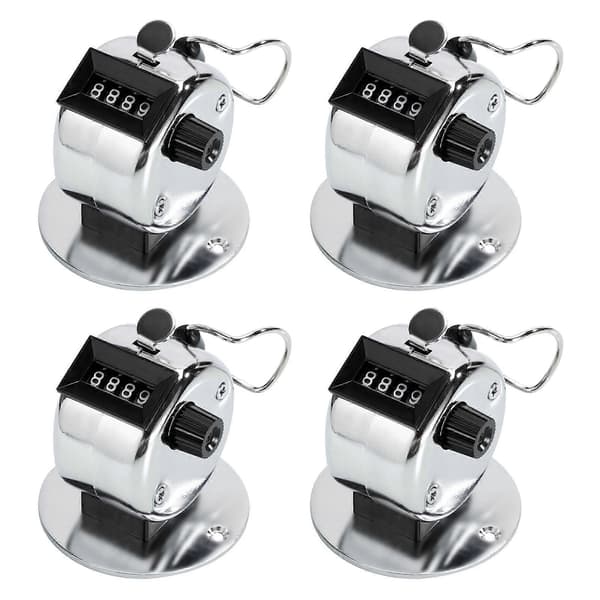 Tally Counter 4-Digit Clicker Counter, Metal Hand Tally Clicker Counter for Knitting Coaching [DB] 4 Pack 4 pack