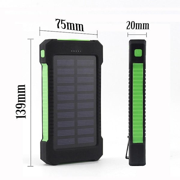 Eksternt batteri hurtig opladning mobil strøm genopladelig solcelleoplader bælte lommelygte mobil strøm rødt logo 20000 ma reel 4000 ma