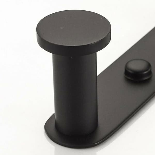 Wall Mounted Coat Rack 5 Hooks Black Finish Coat Hanger for Bathroom