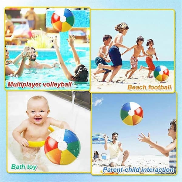 Strandbolde i Storpack, Strandlegetøj til Sommerfester, Vandspil, Fødselsdagsfest Tilbehør Dekorationer, Klassisk Regnbuefarve