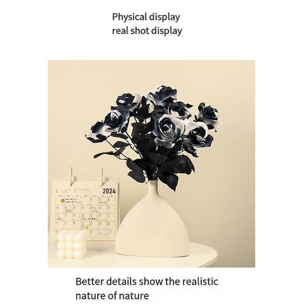 Halloween Sorte Simulerede Roseblomster Ornament Blomsterarrangement Rekvisitter Simulerede Blomster