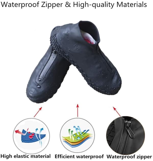 Waterproof Shoe Covers, Reusable Foldable Non-Slip Rain Shoe Protectors