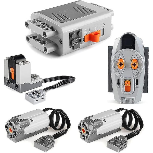 5 stk Power Function Motoriserte Blokker Strømsett 2 Medium Motorer, 1 Batteriboks, 1 IR Fjernkontroll, 1-dz [DB]