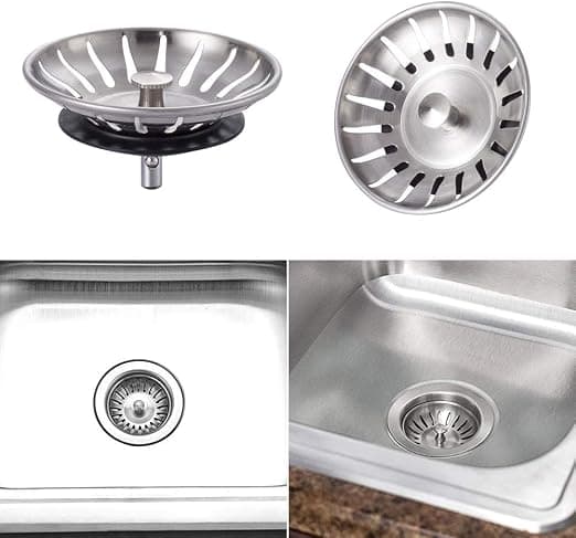 2 stk. vaskeprop i rustfrit stål - Universal vaskesi (Dia: 78MM), vaskeprop med 18 slidser, anti-blokerende vaskegitter, Qu