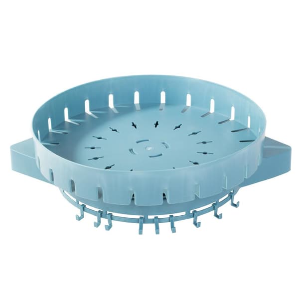 Maximize storage space with this rotating corner shelf! Blå blue