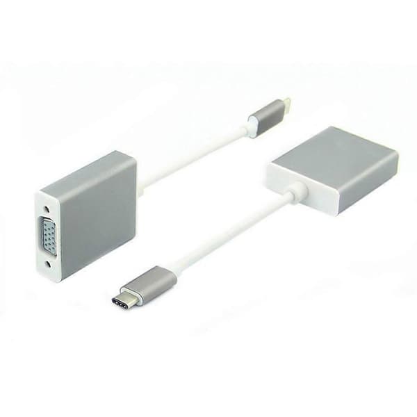 USB-C USB 3.1 Type C til VGA 1080p HDTV Adapterkabel til 2015 Ny 12-tommer Macbook - Sølv