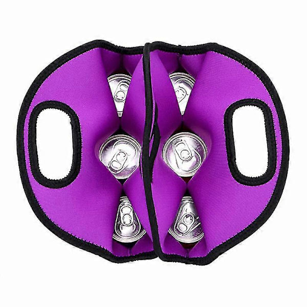 Set med 1 - Isolerad vinväska i neopren + 6-pack väska för öl/vattenburkar blue