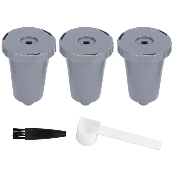 3-pack Refillable Coffee Pods, Reusable Coffee Filter Cup with Brush Spoon Set, Fits Keurig